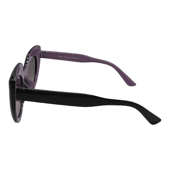 Plastic cat eye sunglasses black & purple frame - Picture 4 of 11